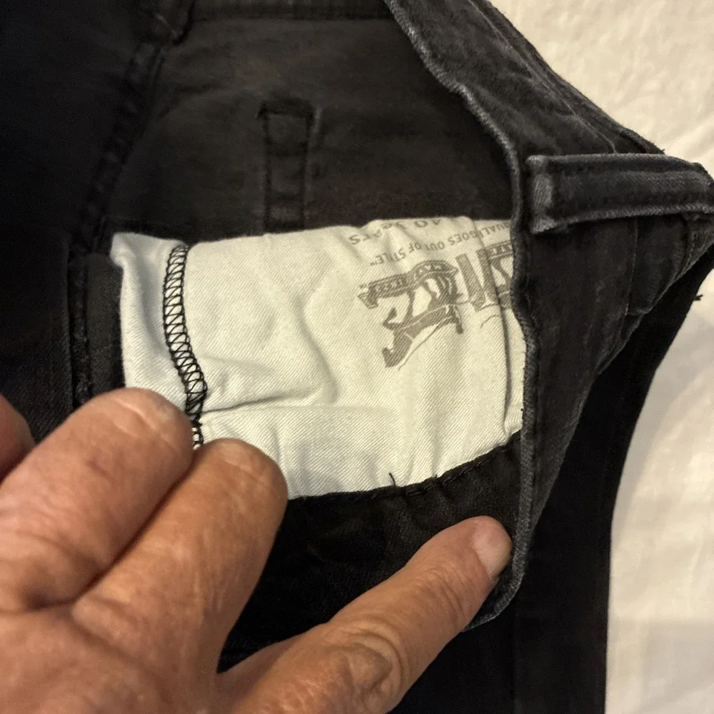 Levis Jeans Mens 31x30 Black 502 Regular Taper Stretch Zip Fly Flex Denim Pants